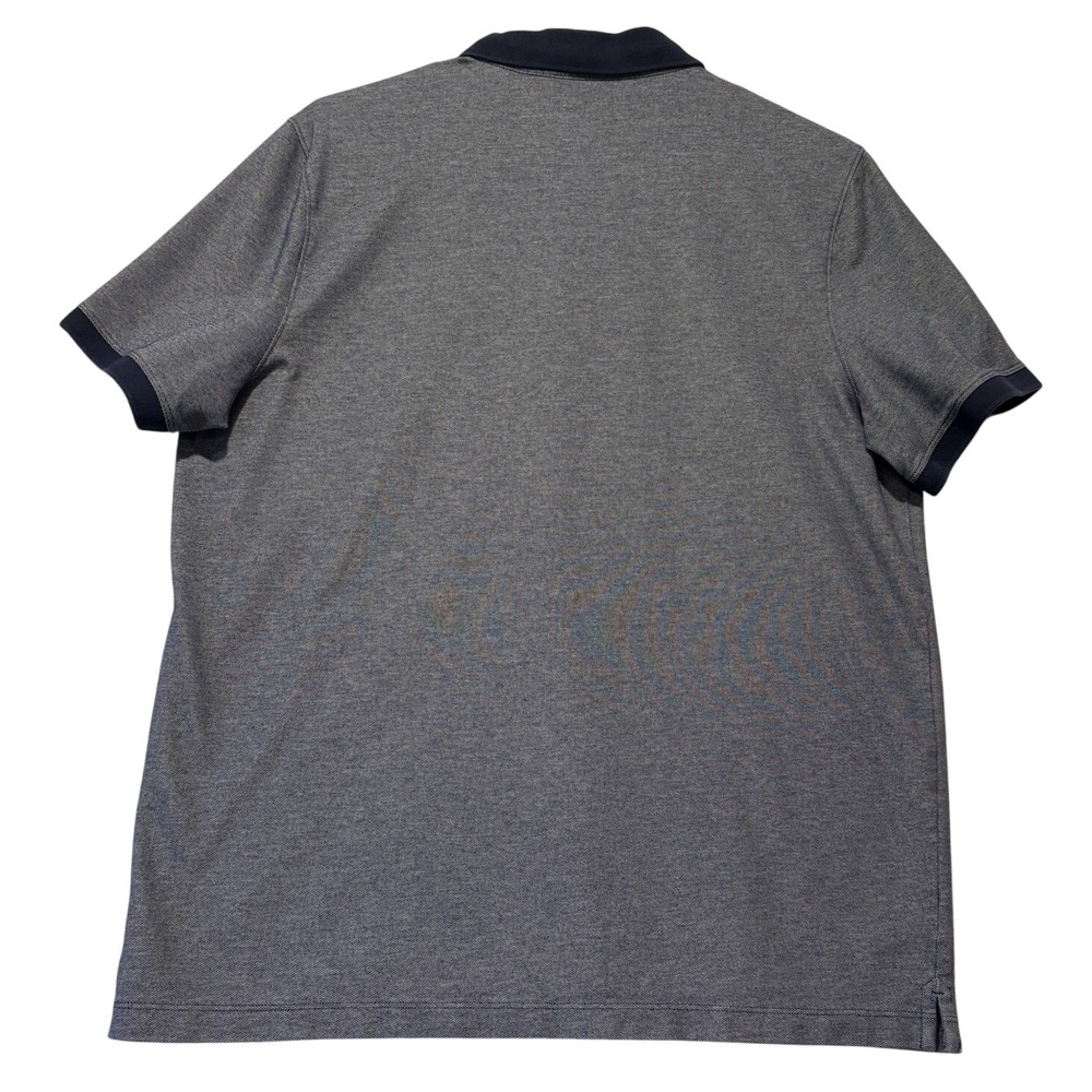 Michael Kors Polo Shirt Mens Large Gray/Blue Embroidered MK Logo Contrast Collar - Picture 2 of 6